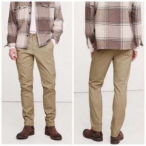 BANANA REPUBLIC Men Size 40x32 Khaki Beige‎ Slim Rapid Movement Chino Pants FLAW